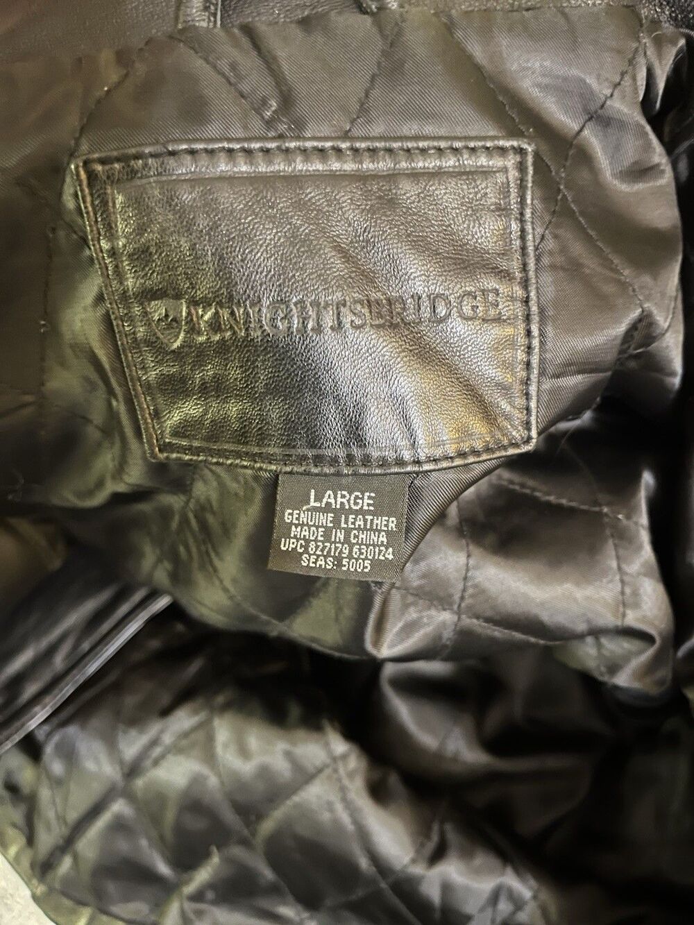 Knightsbridge Men's L Black Leather Jacket Button Front Lined Pockets Mid-Length - Picture 3 of 10